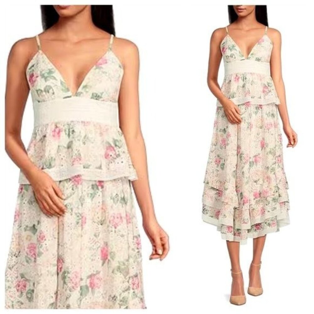 NWT Gianni Bini Midori Floral Print Chiffon Dress, size 12